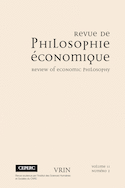 Revue de philosophie économique, v. 11, no 02